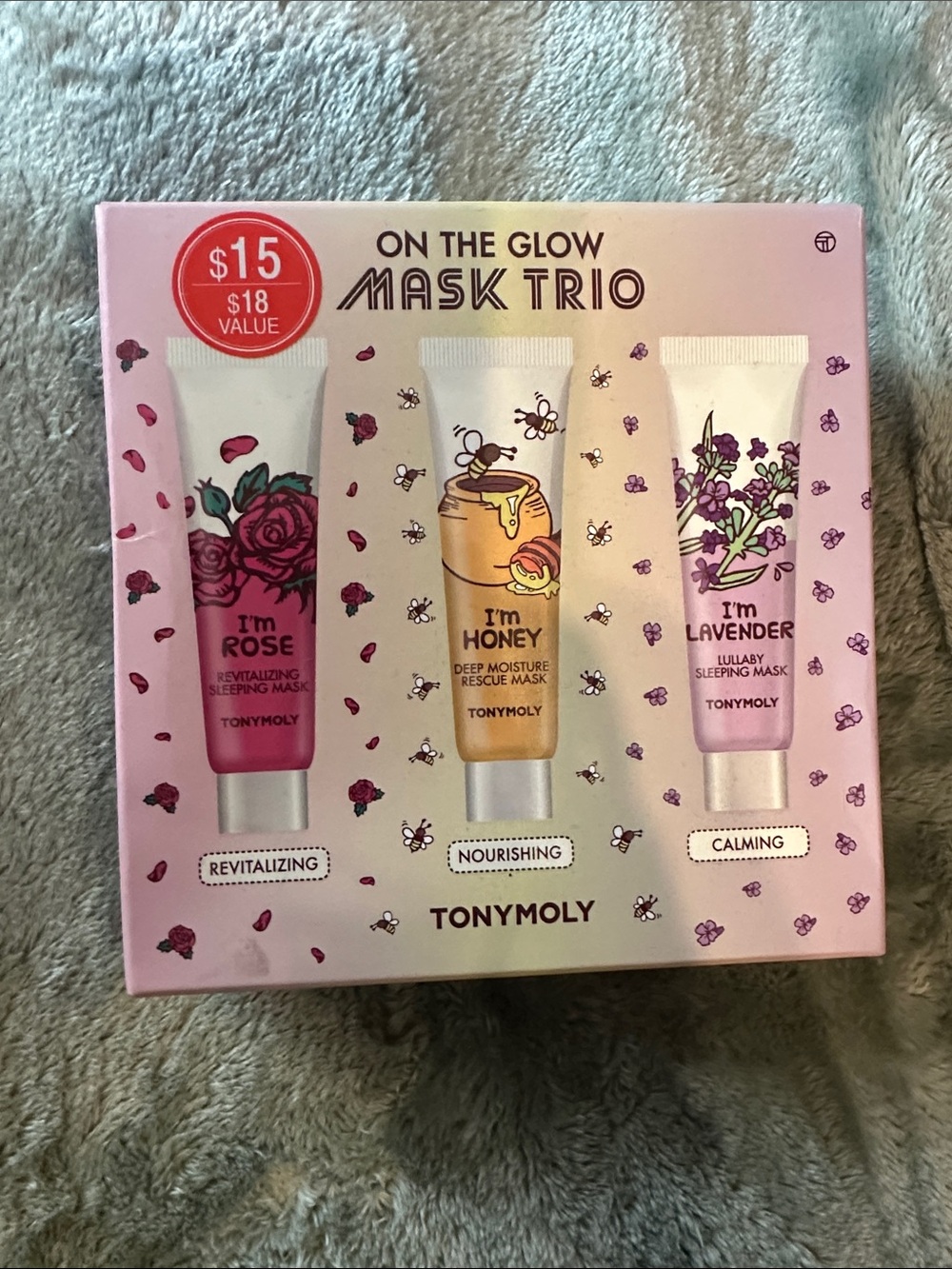 TONYMOLY On The Glow Mask Trio - Rose, Honey & Lavender Sleeping Masks